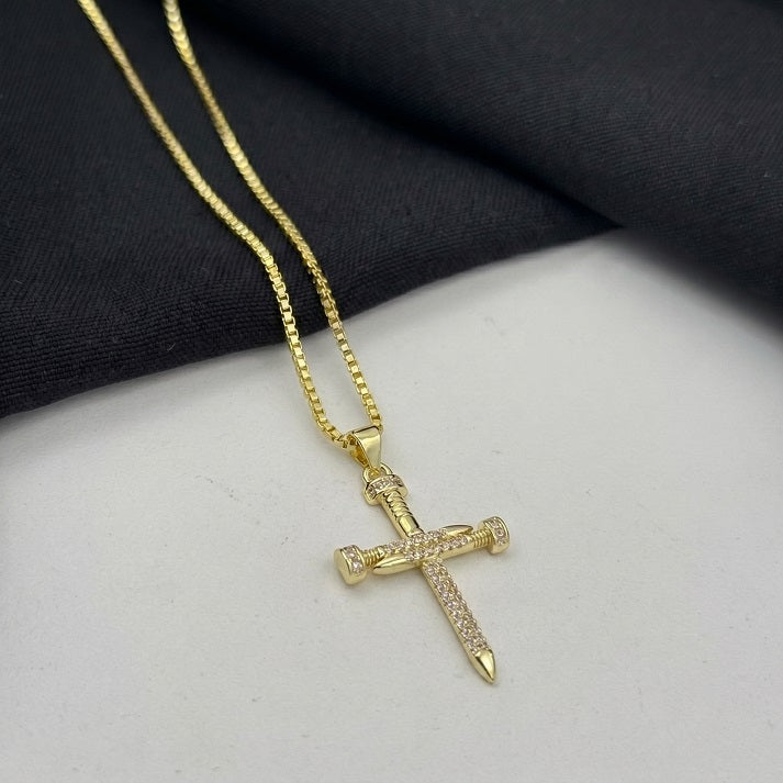 Cadena Veneciana Dije Cruz Clavo