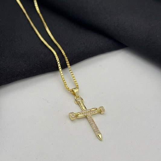 Cadena Veneciana Dije Cruz Clavo
